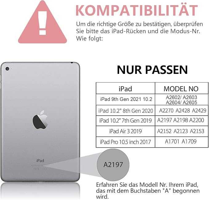 Etui z klawiaturą do iPada 9/8/7. generacji 2019-2021 Air 3 Gen 2019/Pro 10.5 2017 QWERTY