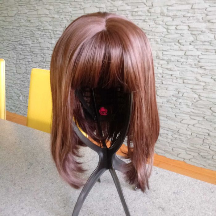Peruka z grzywką, lolita, krótka, do cosplay, brązowa
