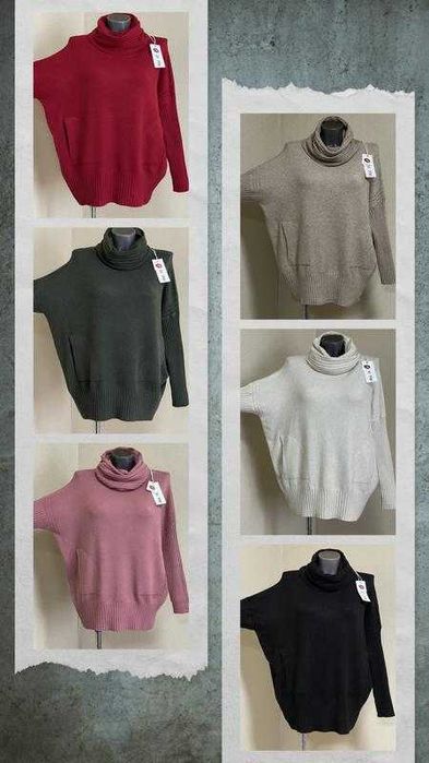 Елегантний,модний,комфортний  м'який светр з коміром-хомутом,р-и 52-56