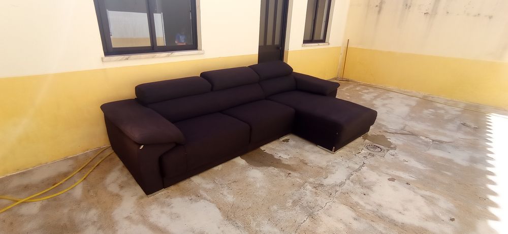 Sofá Chaise longue preto grande