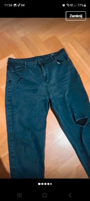 Dzinsy szaro czarne 46 xxxl