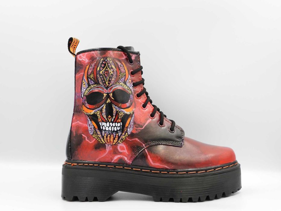 Glany/ workery  czaszka ręcznie malowane  HIT JESIENI 38