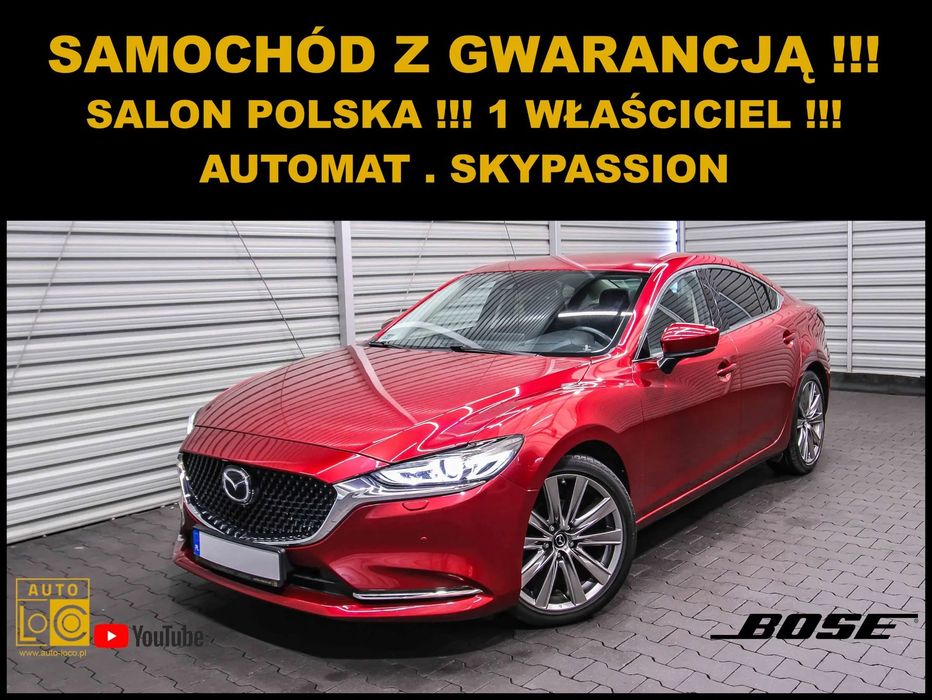 Mazda 6 2,5i AUTOMAT + Salon POLSKA + 1 Właściciel + Navi + LEDy + Skóra