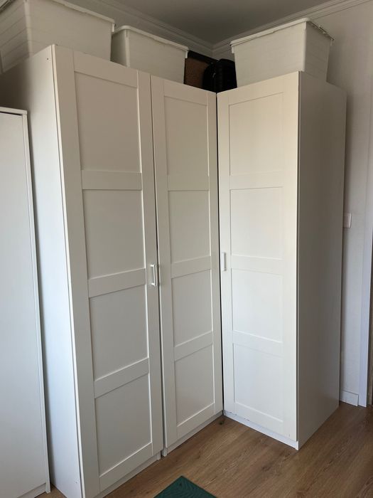 Szafa narożna biała pax 201cm wysokości + druga szafa mniejsza