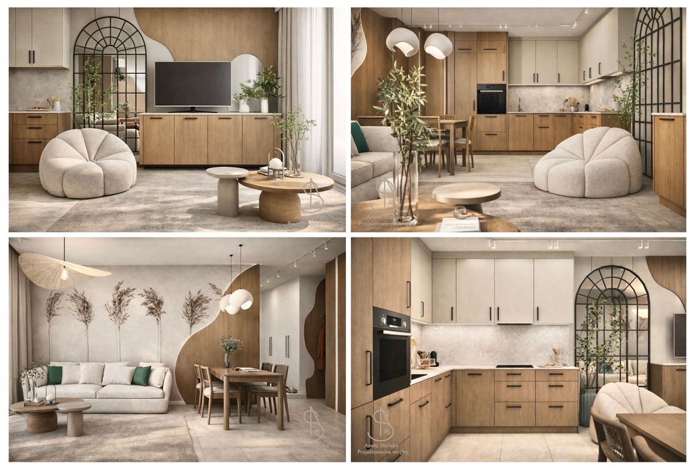 Projektowanie wnętrz, wizualizacje 3D, układ funkcjonalny