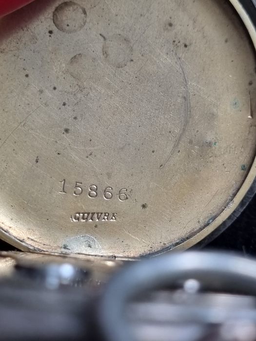 Stary zabytkowy zegarek kieszonkowy srebrny cuivre