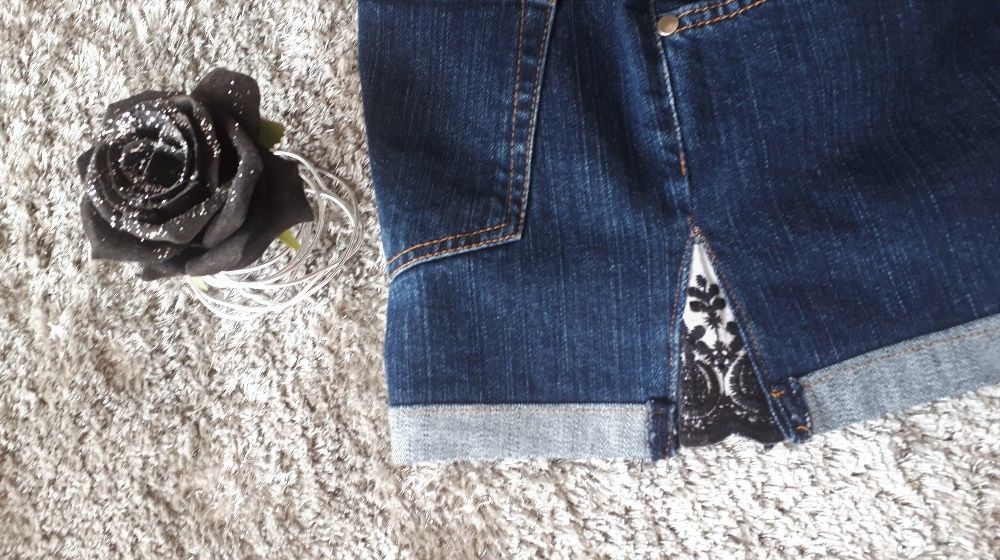 Calções de ganga cinta subida