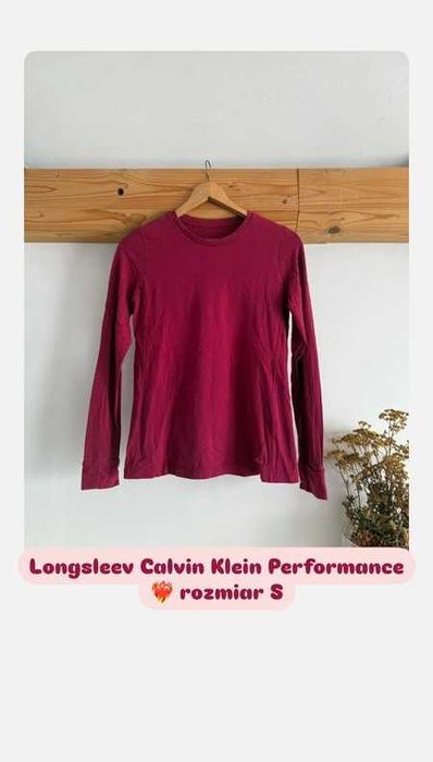 Longsleeve damski bluzka Calvin Klein bawełniana sportowa na zimę S/36
