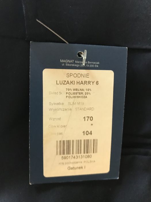 Spodnie męskie garniturowe