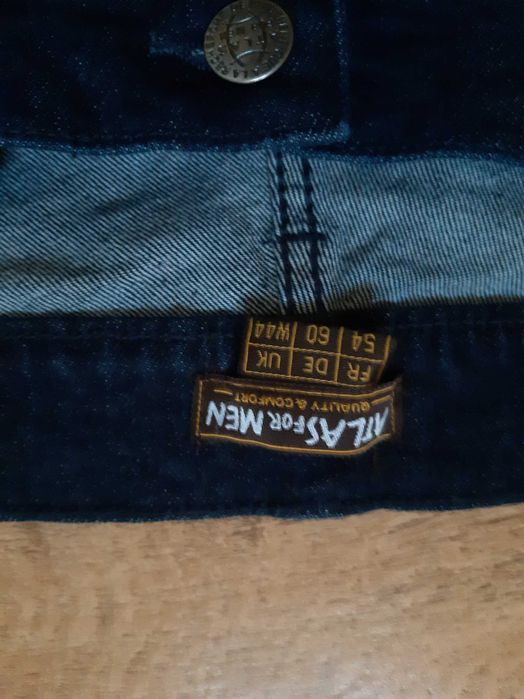 SPODNIE MĘSKIE materiałowe granatowe JEANS