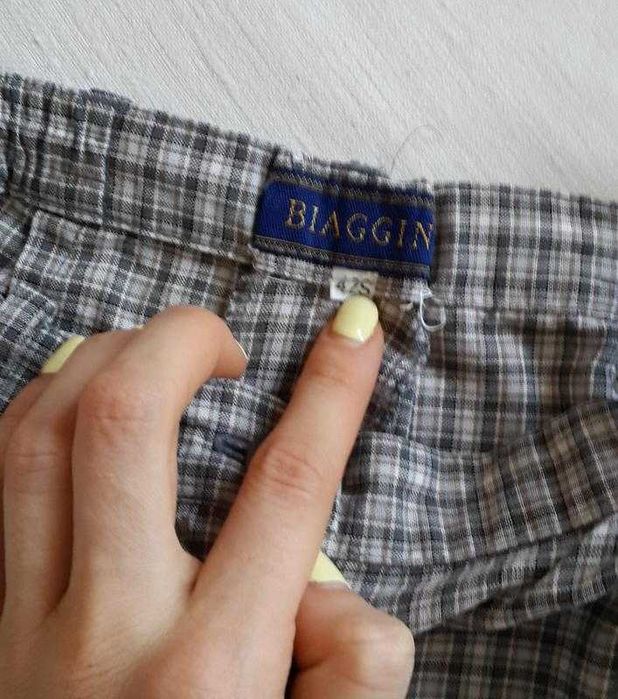 Брюки в клітинку на високій посадці biaggini