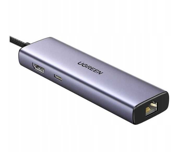 UGREEN adapter hub USB-C6w1 do3x USB A 3.0HDMI 4K RJ45 LAN 1Gb PD 100W