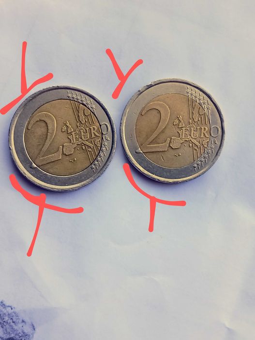 Moedas de 2€, Portugal, 2002, descentralizadas e com erros