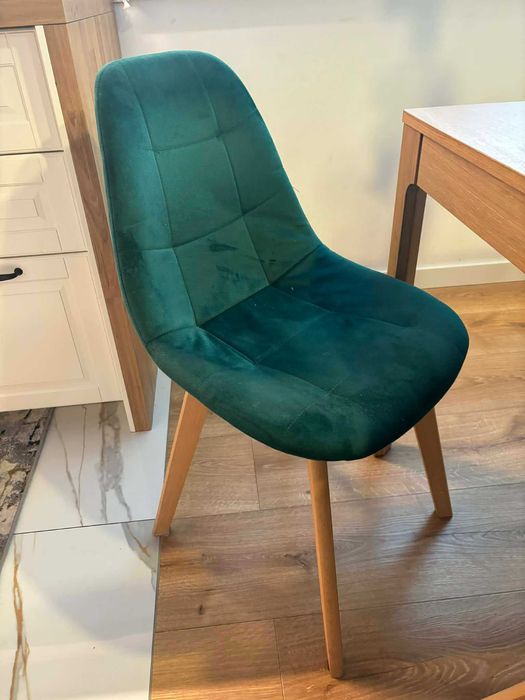 Zestaw 6 krzeseł jadalnianych w kolorze butelkowej zieleni