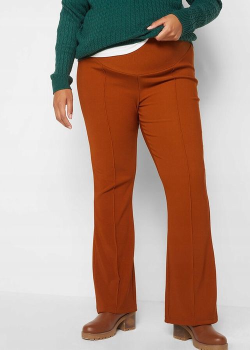B.P.C spodnie ciążowe prążkowane cynamonowe ^40/42