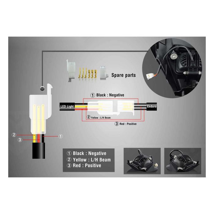 Farol LED Supermoto KTM EXC SXF - 36W Motocross Enduro
