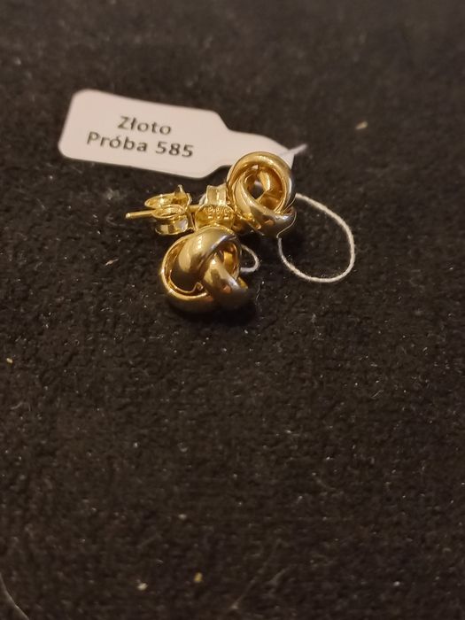 Złote kolczyki błyszczące kule 585/1,63g