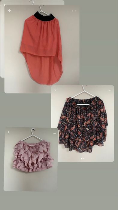 Spódnica spódniczka spódnice falbanki zestaw