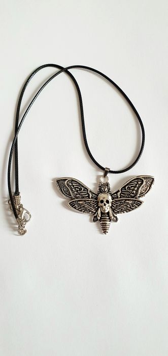 Naszyjnik wisiorek ćma Czaszka Halloween gotyk