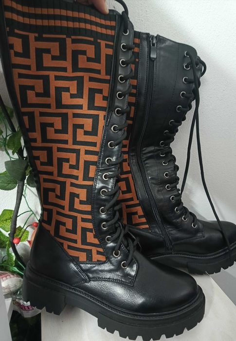 Kozaki nowe z elastyczną cholewką 37-24 cm