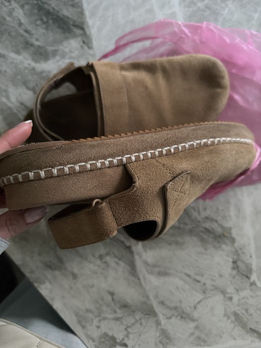 Сабо zara замша клоги