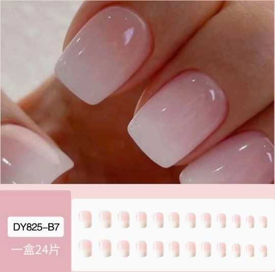 Накладні нігті Press-on nails Короткий квадрат (Гелева версія)