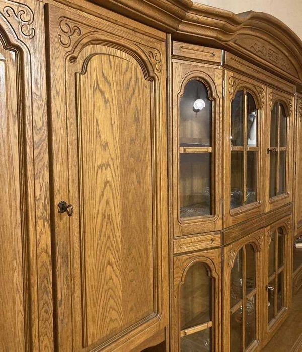 Regał kredens dębowy witryna dębowa segment meblościanka Swarzędz