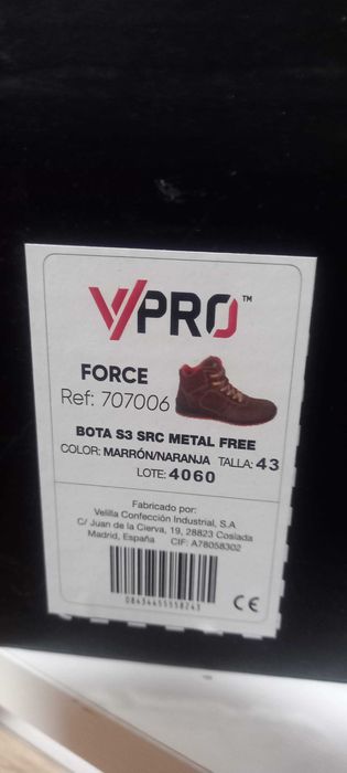 Botas Vpro Velilla com biqueira de aço (novas)