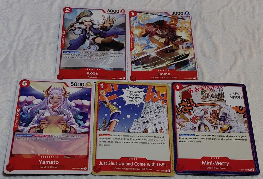 lote de 28 cartas one piece tcg EB01