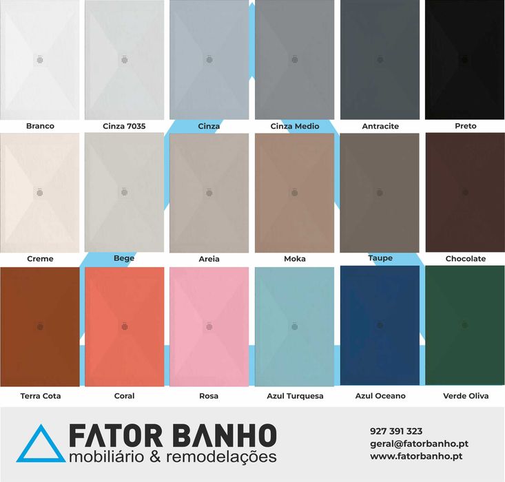 Bases de Duche Carga Mineral SY - 18 Cores