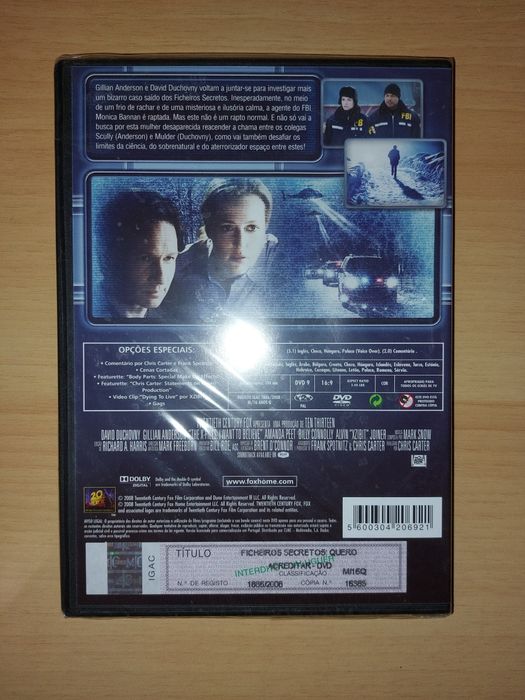 DVD NOVO e SELADO - Ficheiros Secretos (X-FileS) Quero Acreditar
