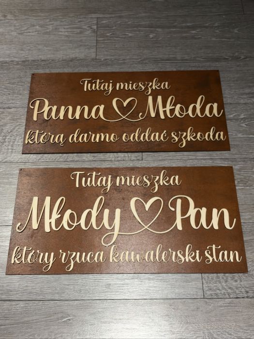 Tablice powitalne na ślub