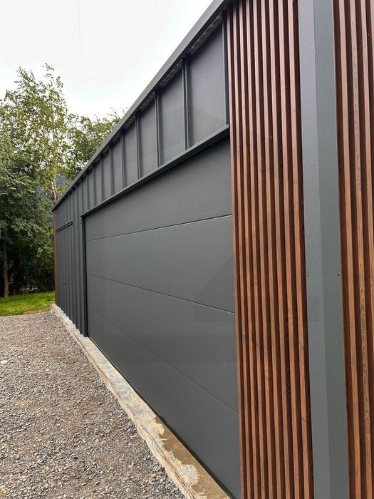 Garaż blaszany CAŁA POLSKA 6x6 9x6 8x6 6x5 6x5,8 grafit na rąbek T-PANEL