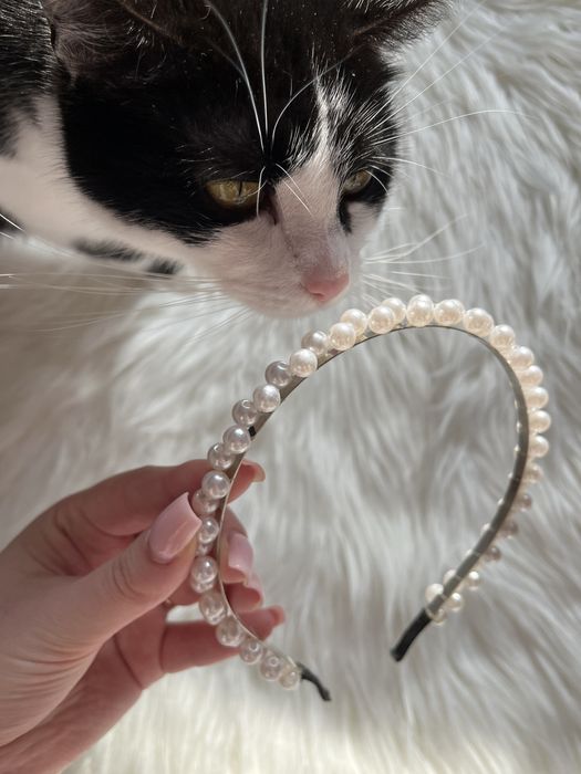Opaska na głowę perłowa
