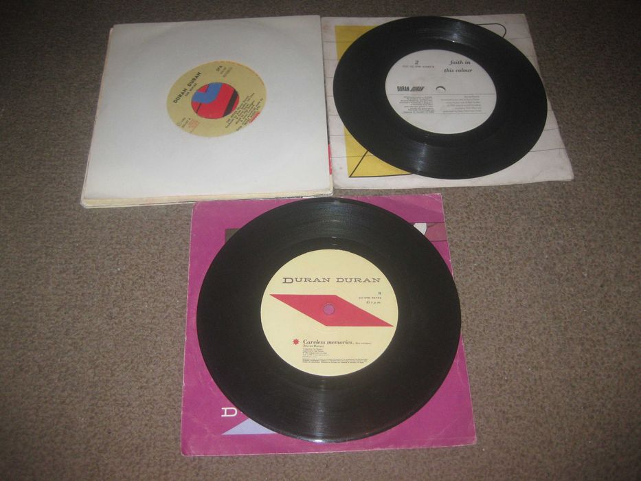 3 Discos em Vinil Single 45 rpm dos Duran Duran