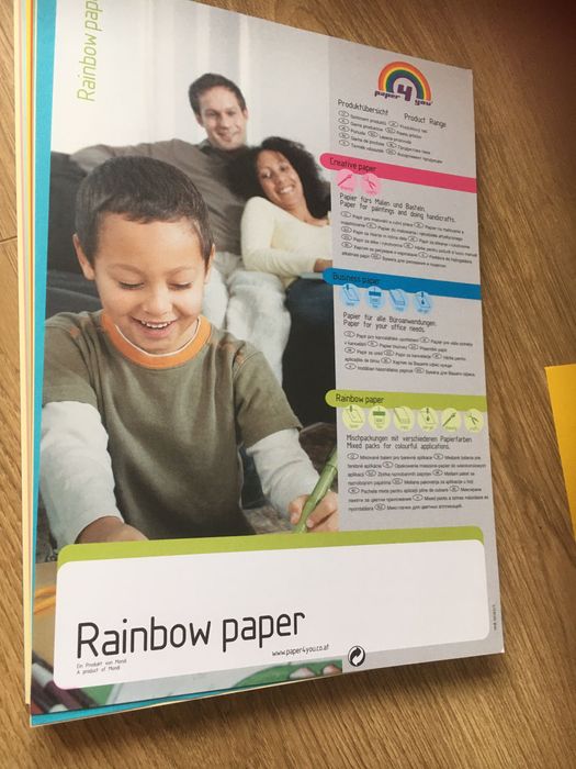 .Kolorowy papier do drukarki.Rainbow paper