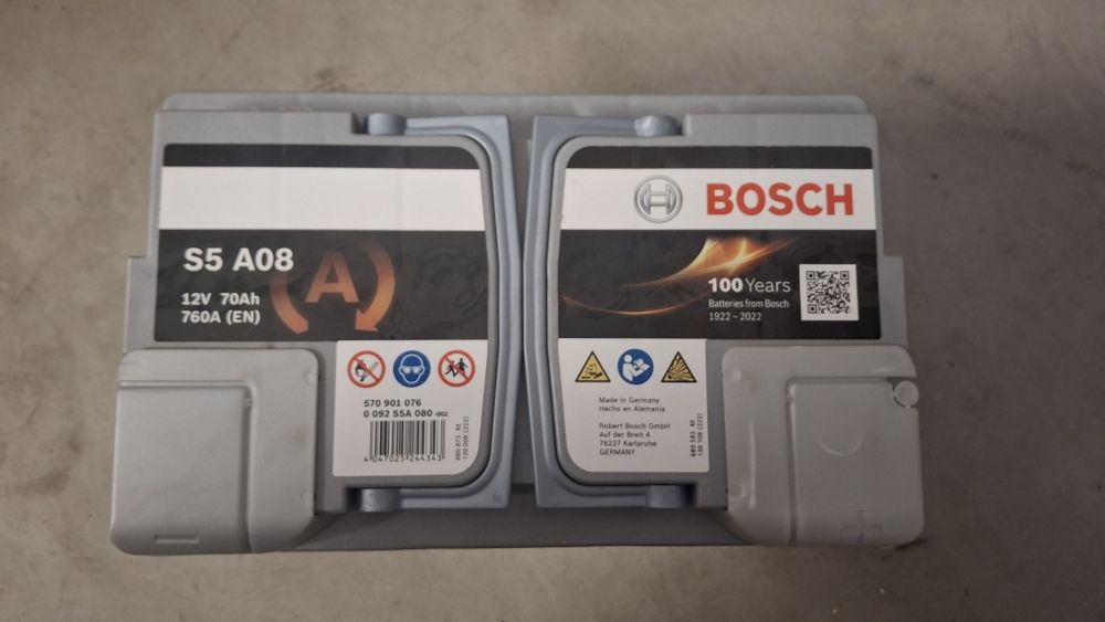 Akumulator Bosch S5 A08 AGM 12V 70Ah 760A S5A080 Start-Stop