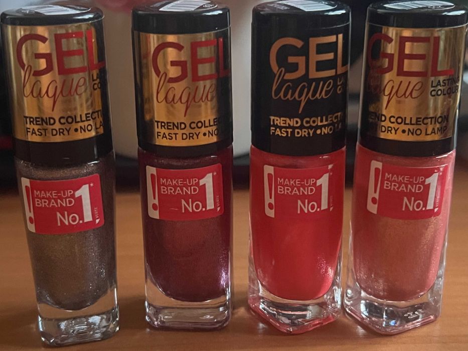 Lakier żel bez lamp Eveline zestaw 4 sztuki