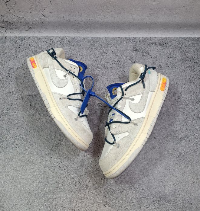 Кожаные кроссовки Nike Dunk Off White Lot 16 мужские
