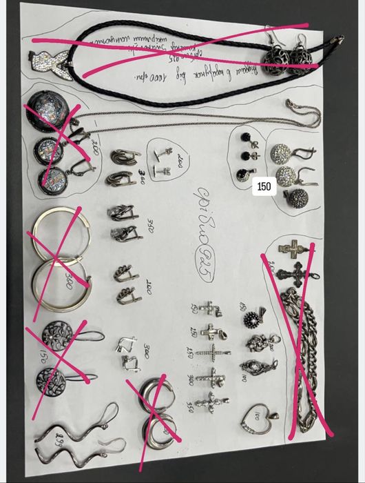 Срібні Сережки жіночі дитячі кулон хрестик