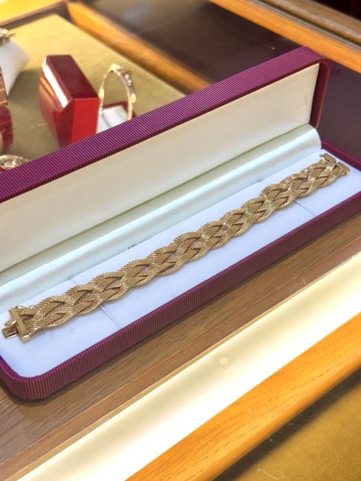 Bransoleta złota splot diamentowy 18k złoto włoska