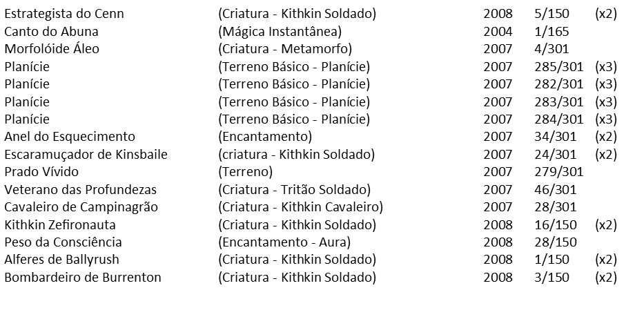 Lote: Cartas Magic The Gathering (2006 a 2008). Ver lista.