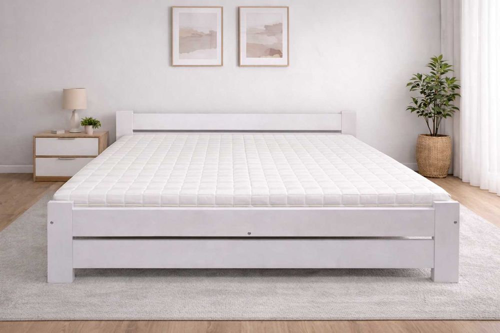 Łóżko 160x200 + Materac 18 cm pokrowiec pikowany na zamek