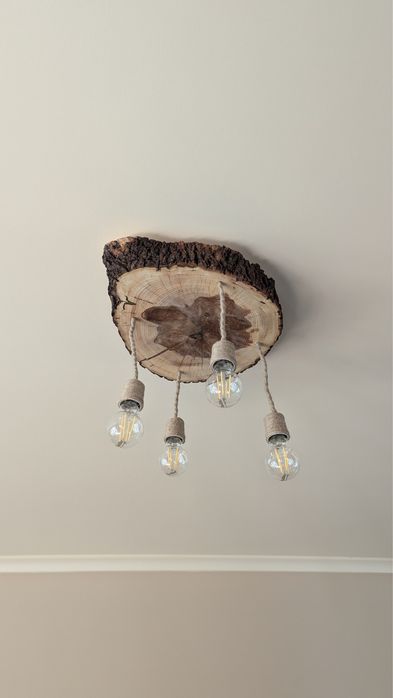 Люстра з натурального дерева