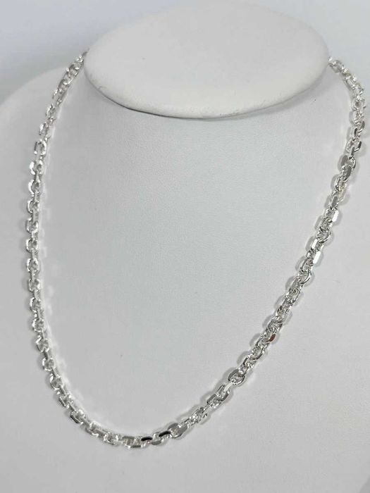 Piękny duży srebrny męski łańcuszek o splocie ankier 925