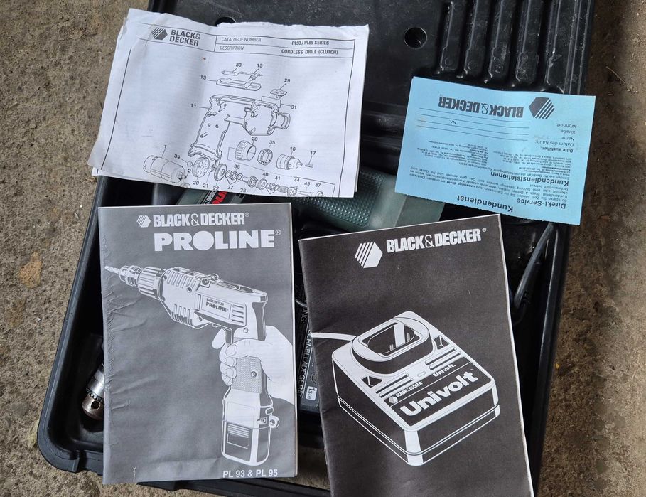 Wiertarko-wkrętarka Black & Decker PL95 Proline 9,6V Vintage Made in England + Walizka