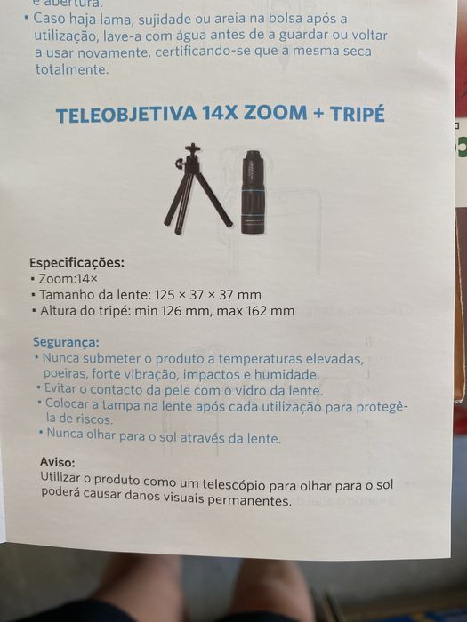 Teleobjectiva zoom para telemóvel