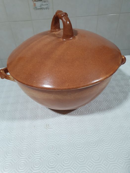 Terrina barro vidrado/loiça grés