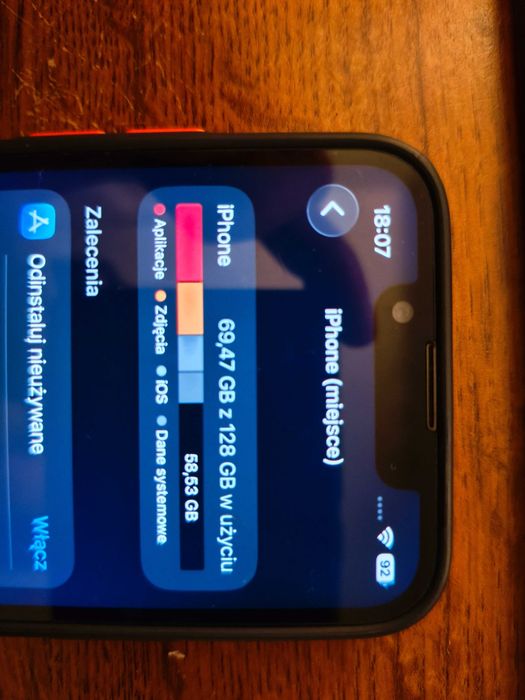 iphone 13 mini 128gb + ładowarka + kabel 2m bateria 99%