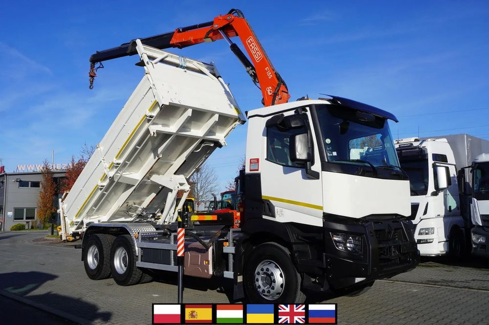 Renault C380 E6 6x4 / HDS Fassi F135 2700 MTH / Zasięg 8 m / 5.6 t udźwig / Wywrotka 3-stronna / Hydroburta  _240878
